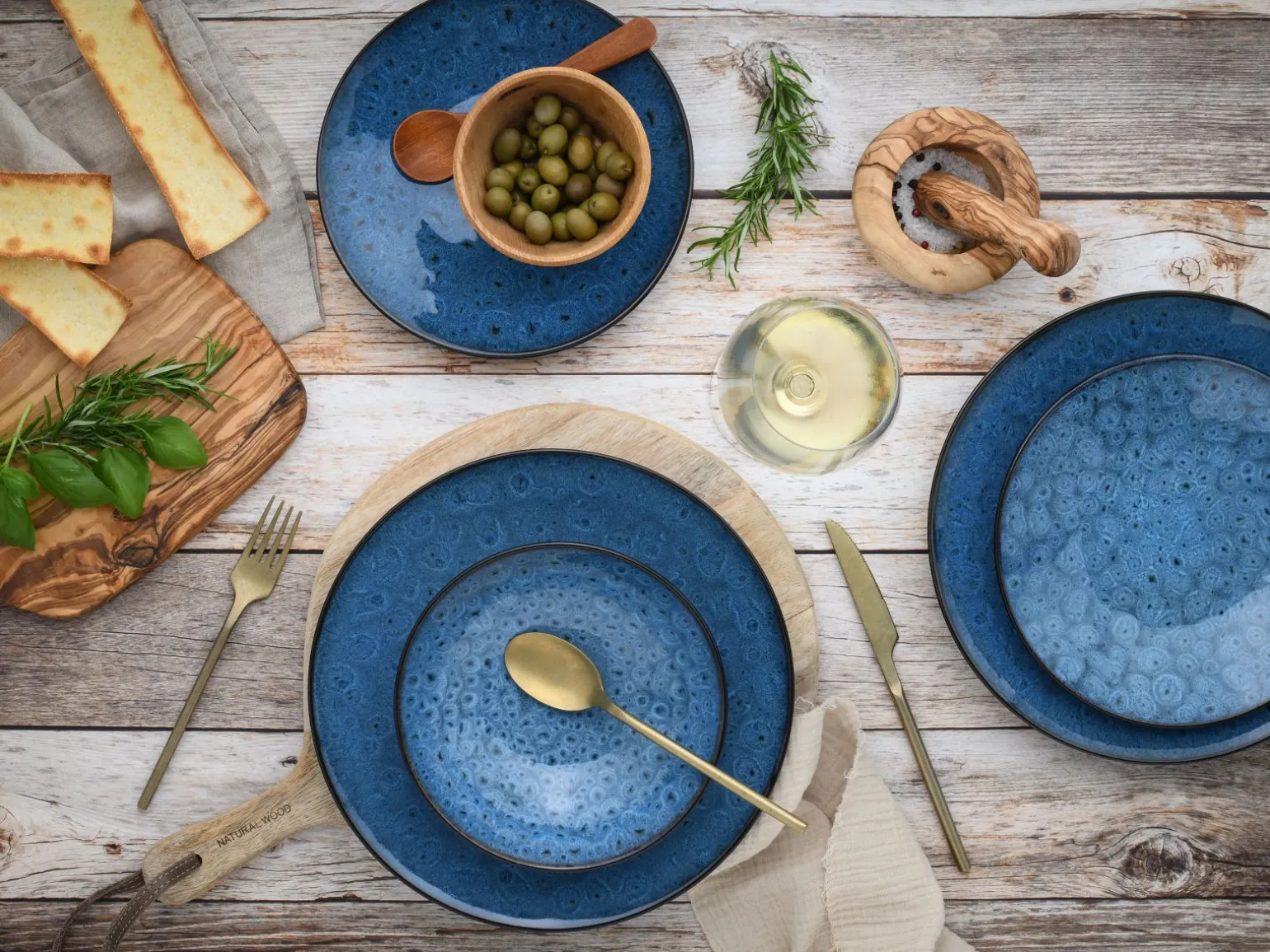 Capri - Tellerset 12-tlg - Blau