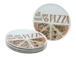 Europa - Pizzateller 6-tlg - bunt