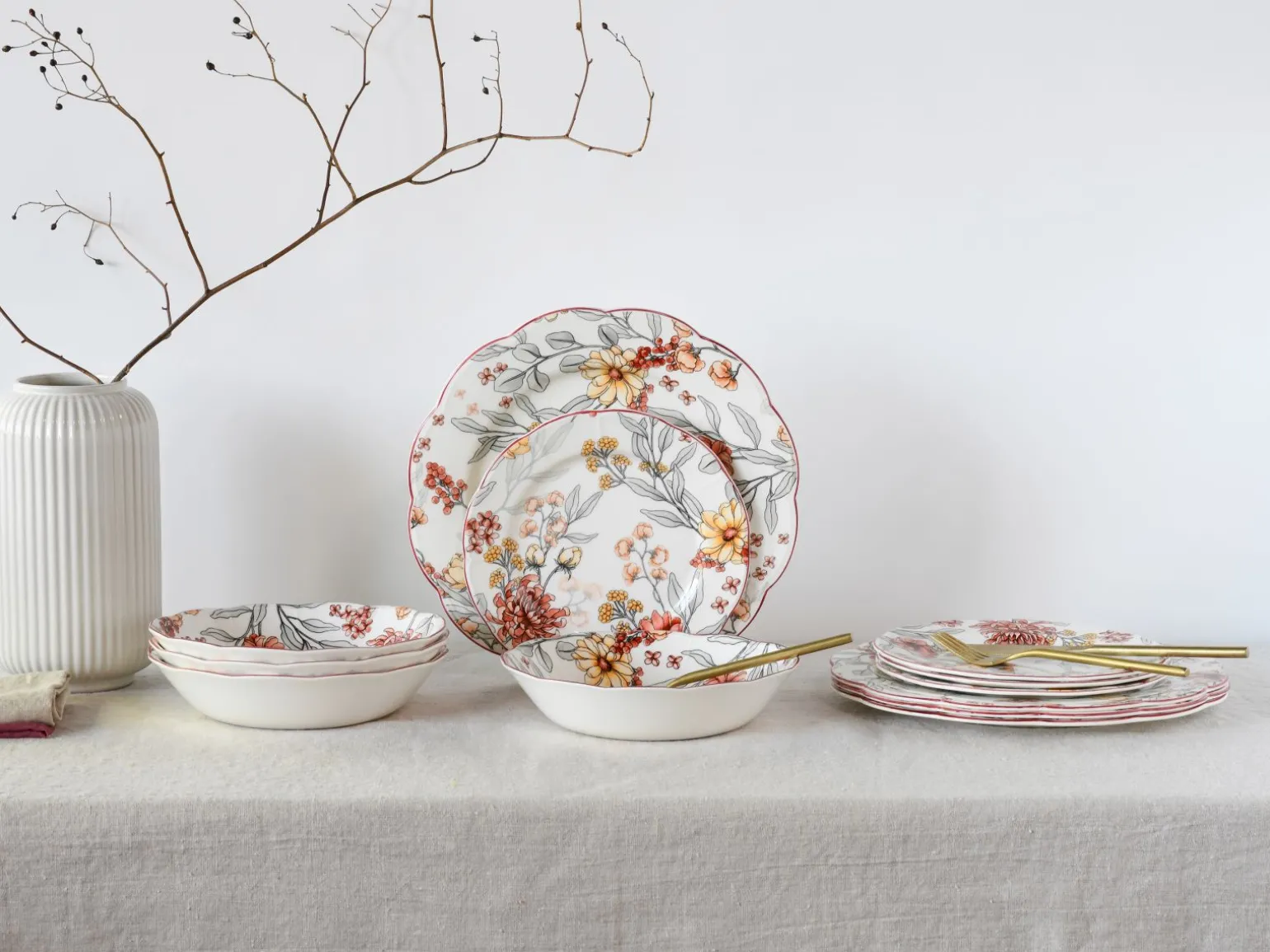 Fiore - Tellerset 12-tlg - bunt