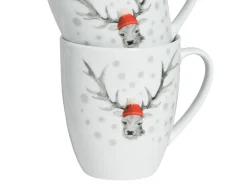 Hirsch - Kaffeebecher 6-tlg - Weiss