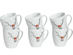 Hirsch - Kaffeebecher 6-tlg - Weiss