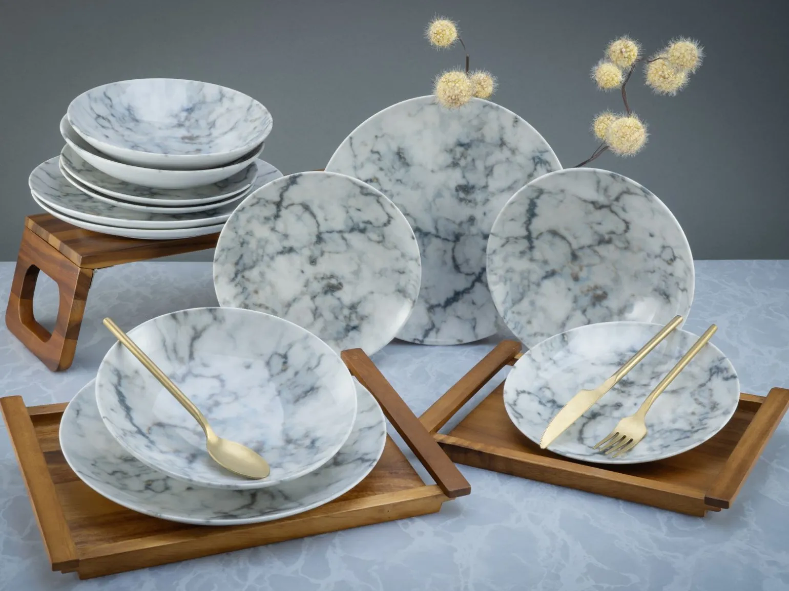 Home - Tellerset 12-tlg - Shabby Chic