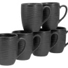 Lava Stone - Kaffeebecher 6-tlg - Schwarz