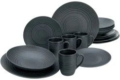 Lava Stone - Kombiservice 16-tlg - Schwarz