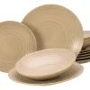 Lava Stone - Tellerset 12-tlg, Lava Stone - Tafelservice 12-tlg - Schwarz