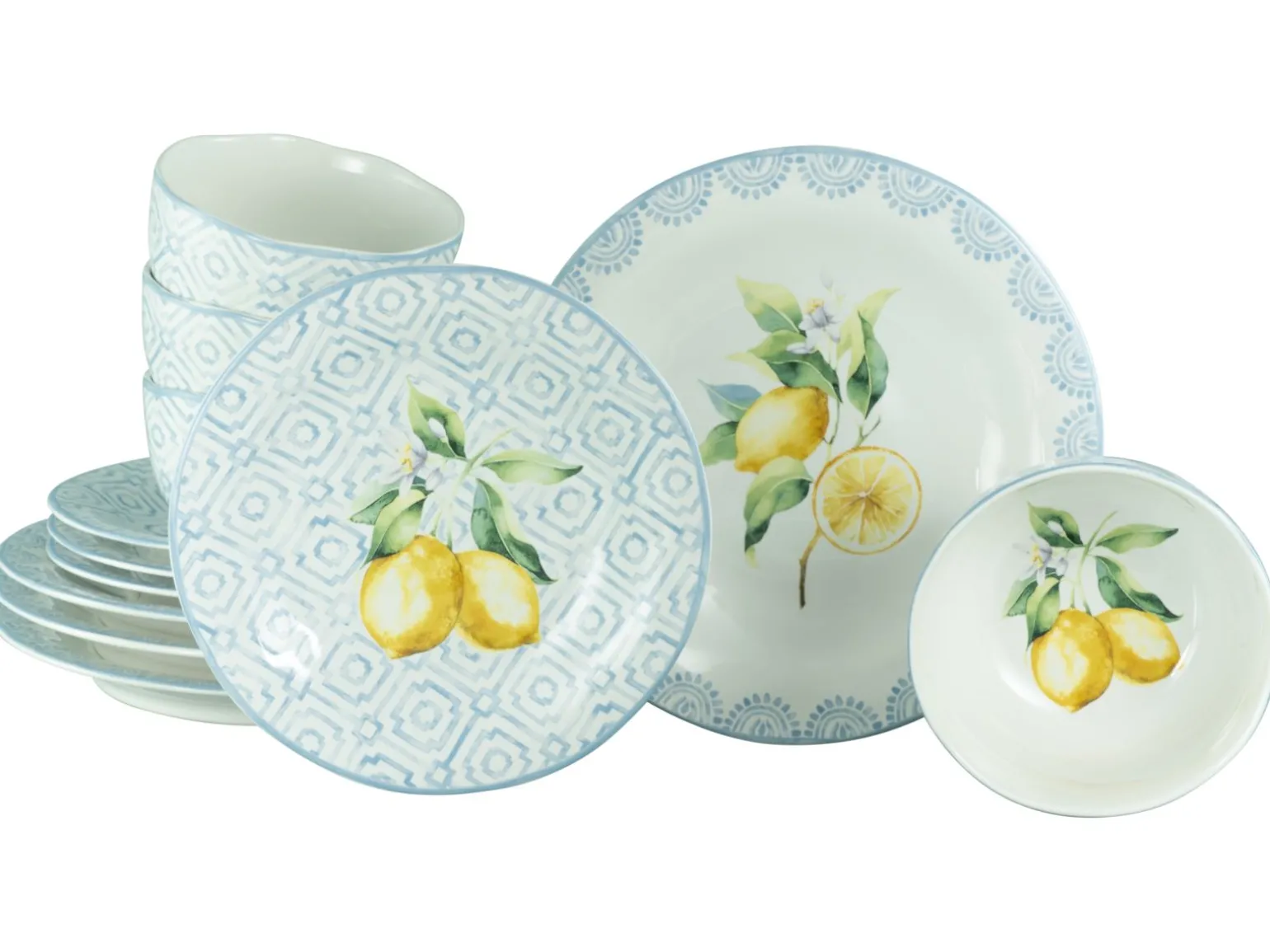 Lemoncello - Tellerset 12-tlg - bunt