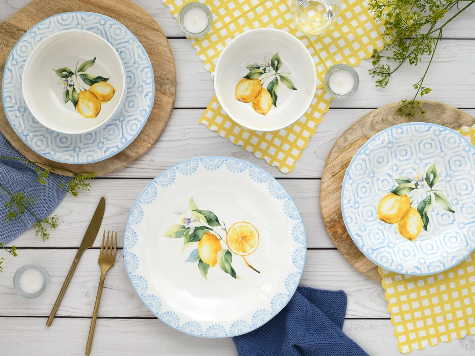 Lemoncello - Tellerset 12-tlg - bunt