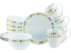 Luna - Brunch Set 12-tlg, Happy Birthday - Frühstücksset 12-tlg - Happy Birthday