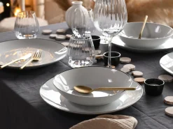 Luna - Tellerset 18-tlg, Luna Black Line - Tellerset 18-tlg - Weiss