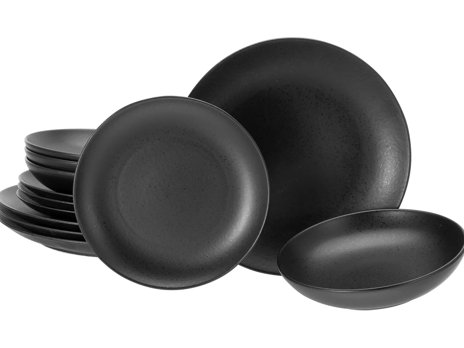 Magic Black - Tellerset 12-tlg - Schwarz