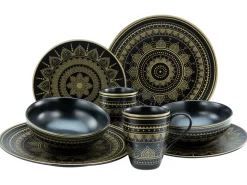 Mandala - Kombiservice 8-tlg - Gold-Schwarz