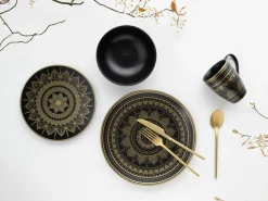 Mandala - Kombiservice 8-tlg - Gold-Schwarz