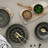 Mandala - Tellerset 12-tlg - Gold-Schwarz