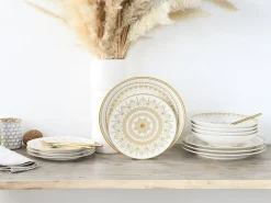 Mandala - Tellerset 12-tlg - Gold-Schwarz