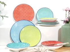 Mediterran - Tellerset 12-tlg - Bunt