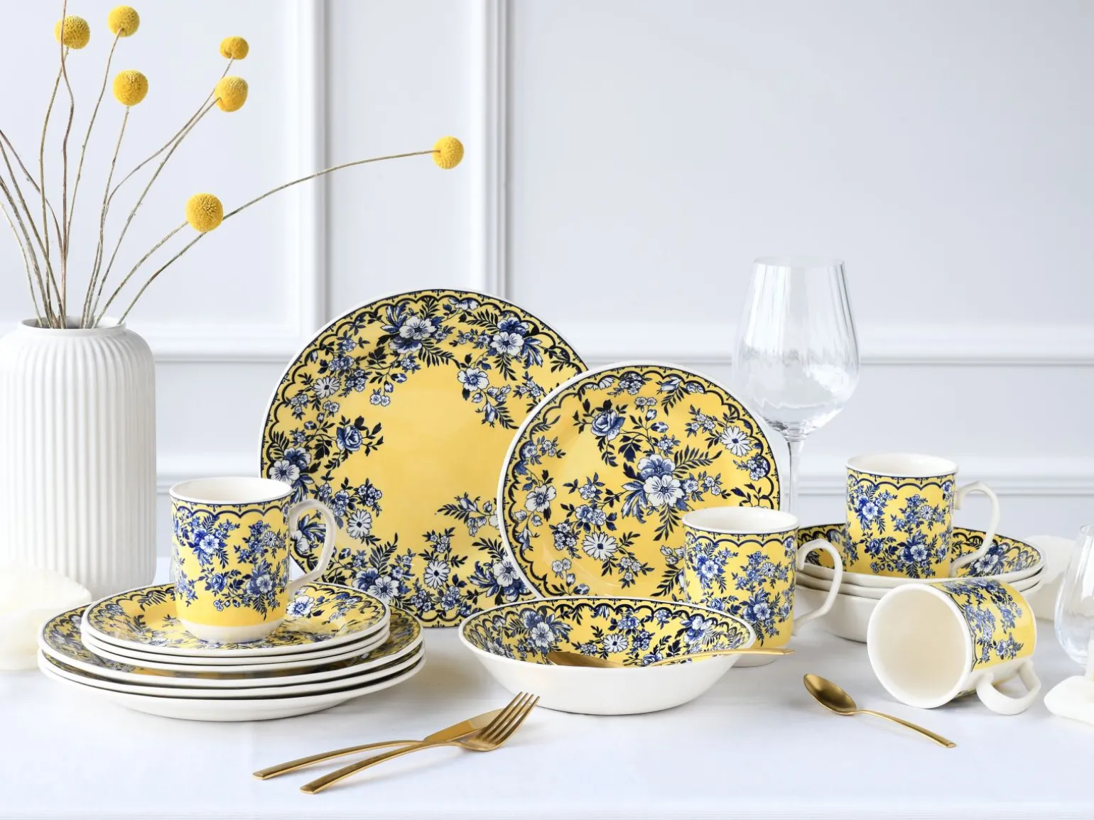 Ming Flower - Kombiservice 16-tlg - Gelb