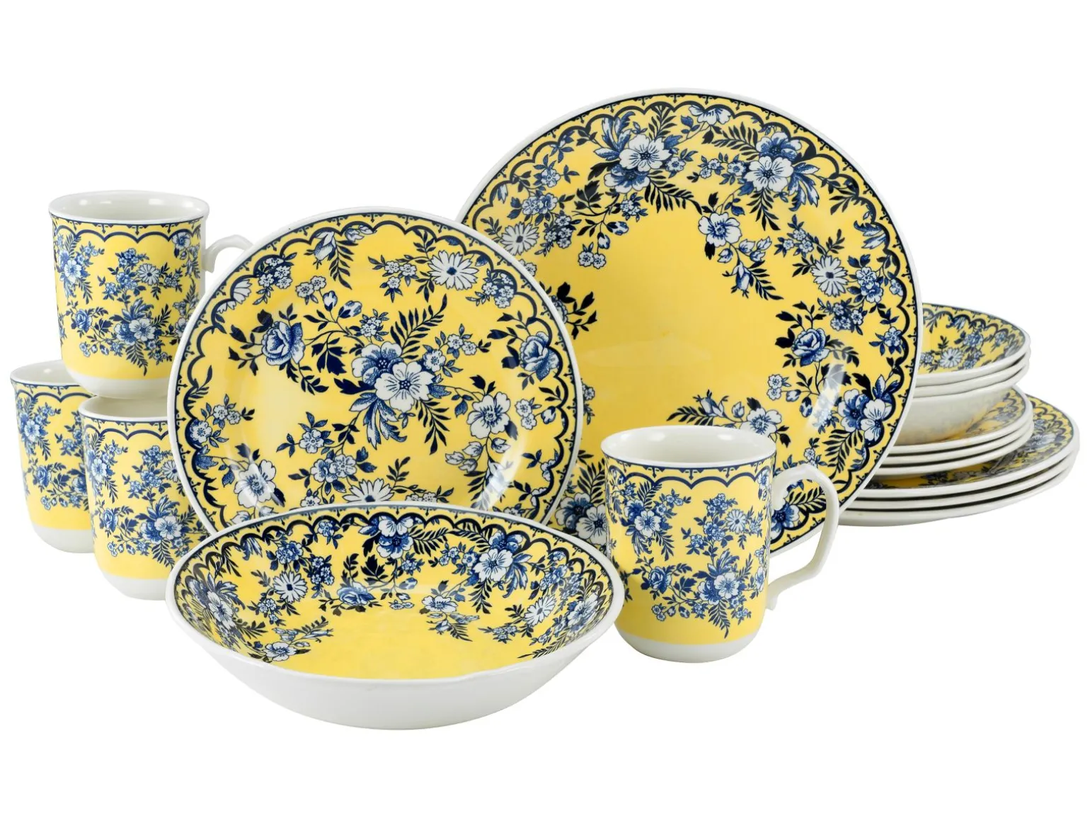 Ming Flower - Kombiservice 16-tlg - Gelb
