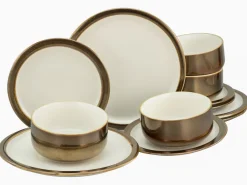 Modern Industrial - Tellerset 12-tlg - Weiss - Gold