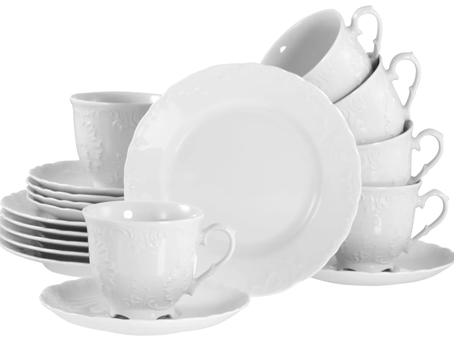 Rokoko - Kaffeeservice 18-tlg - Weiss