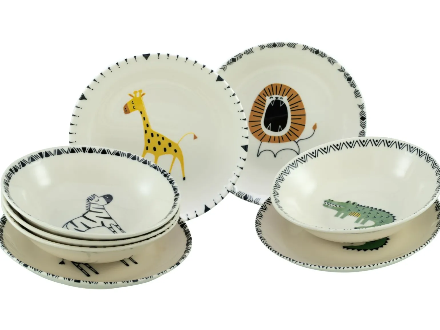 Safari - Tellerset 8-tlg - Bunt