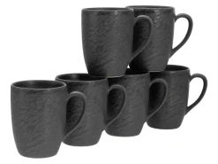 Schiefer - Kaffeebecher 6-tlg - Schwarz