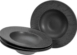 Schiefer - Pastateller 4-tlg - Schwarz