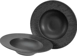 Schiefer - Pastateller 2-tlg - Schwarz