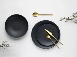 Schiefer - Tellerset 12-tlg - Schwarz