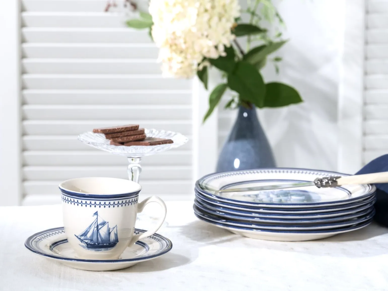 Segelschiff - Kaffeeservice 18-tlg - Blau