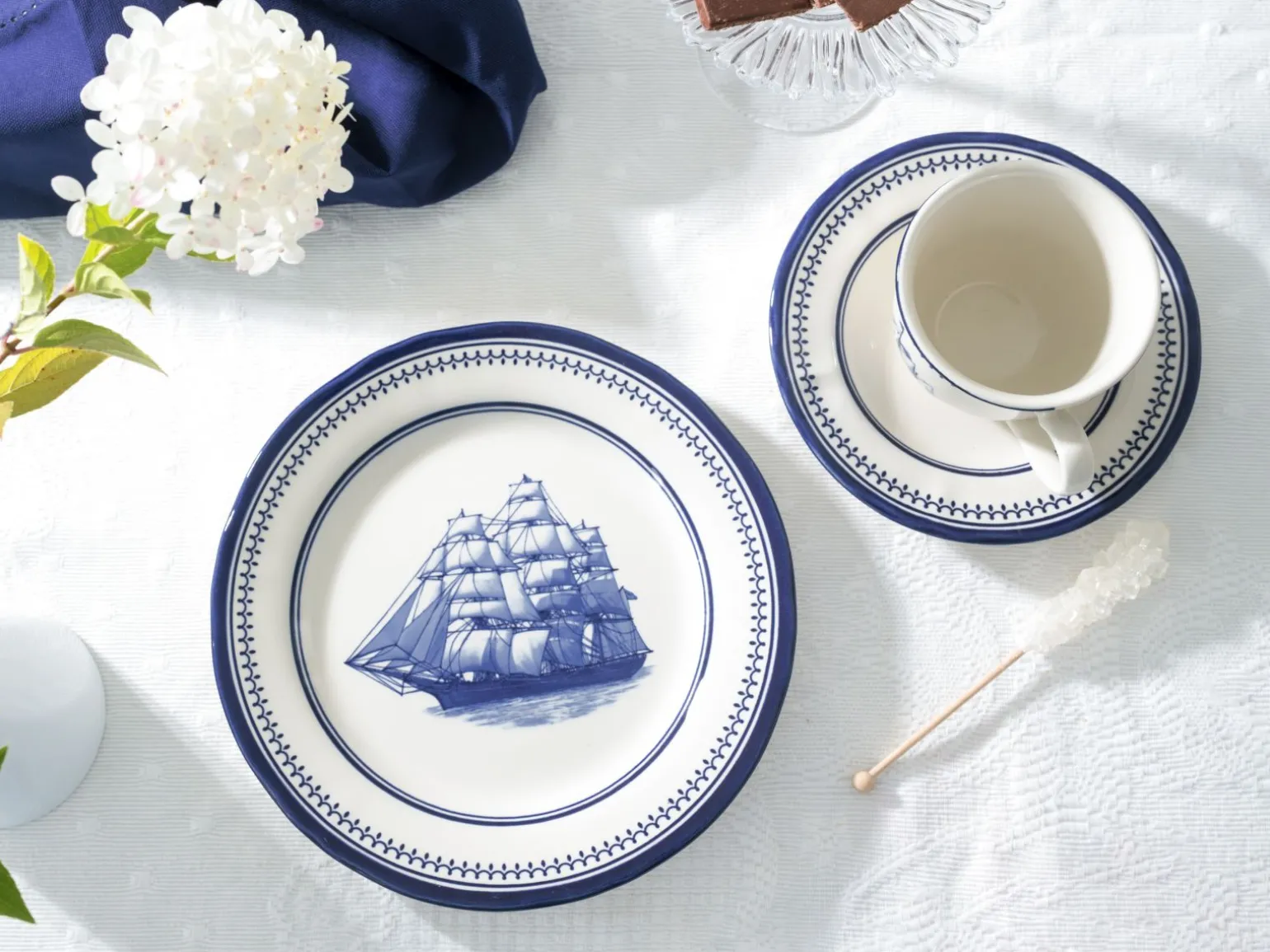 Segelschiff - Kaffeeservice 18-tlg - Blau