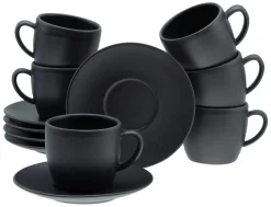 Soft Touch - Cappuccinotassen 12-tlg - Schwarz