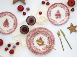 Tannenbaum - Tellerset 12-tlg - Rot