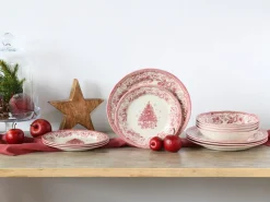 Tannenbaum - Tellerset 12-tlg - Rot