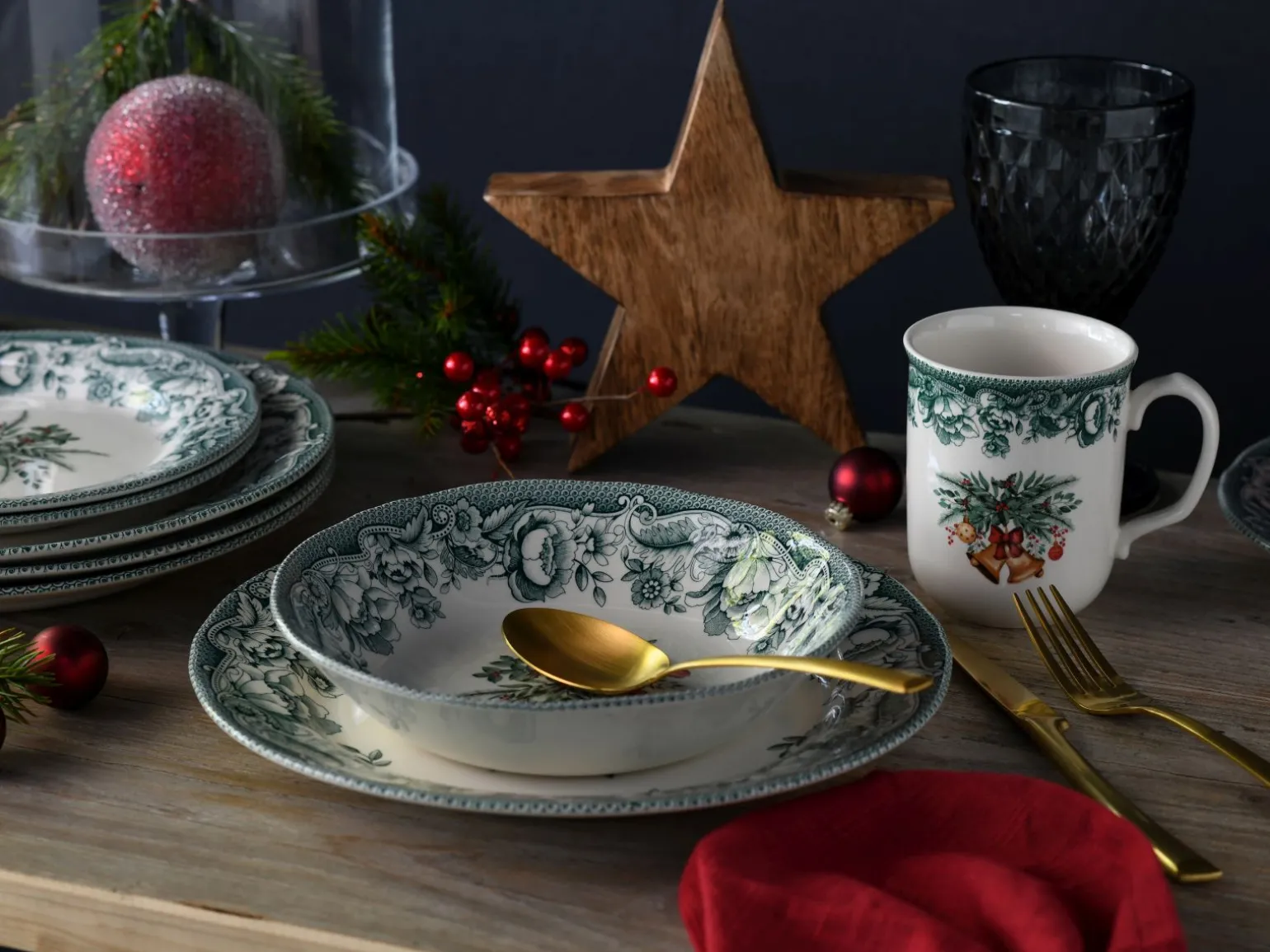 Weihnachten - Kombiservice 16-tlg - Grün